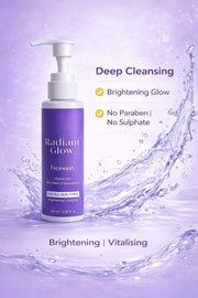 Radiant Glow Facewash, niacinamide and Rice water